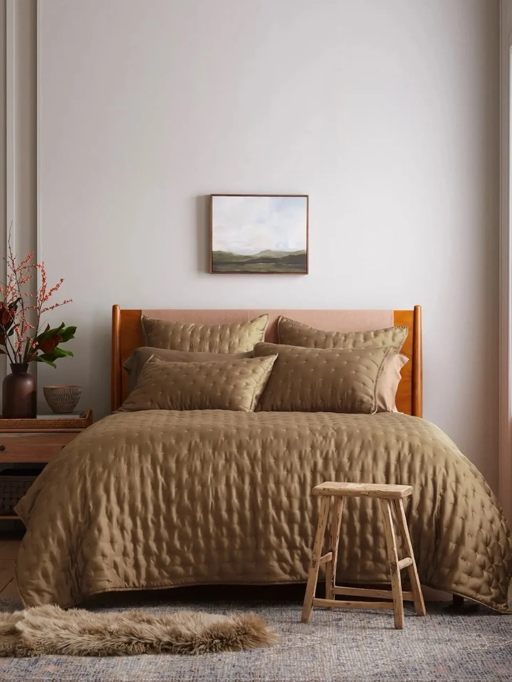 Quince Bamboo Dream Quilt Set- Full/Queen- Walnut